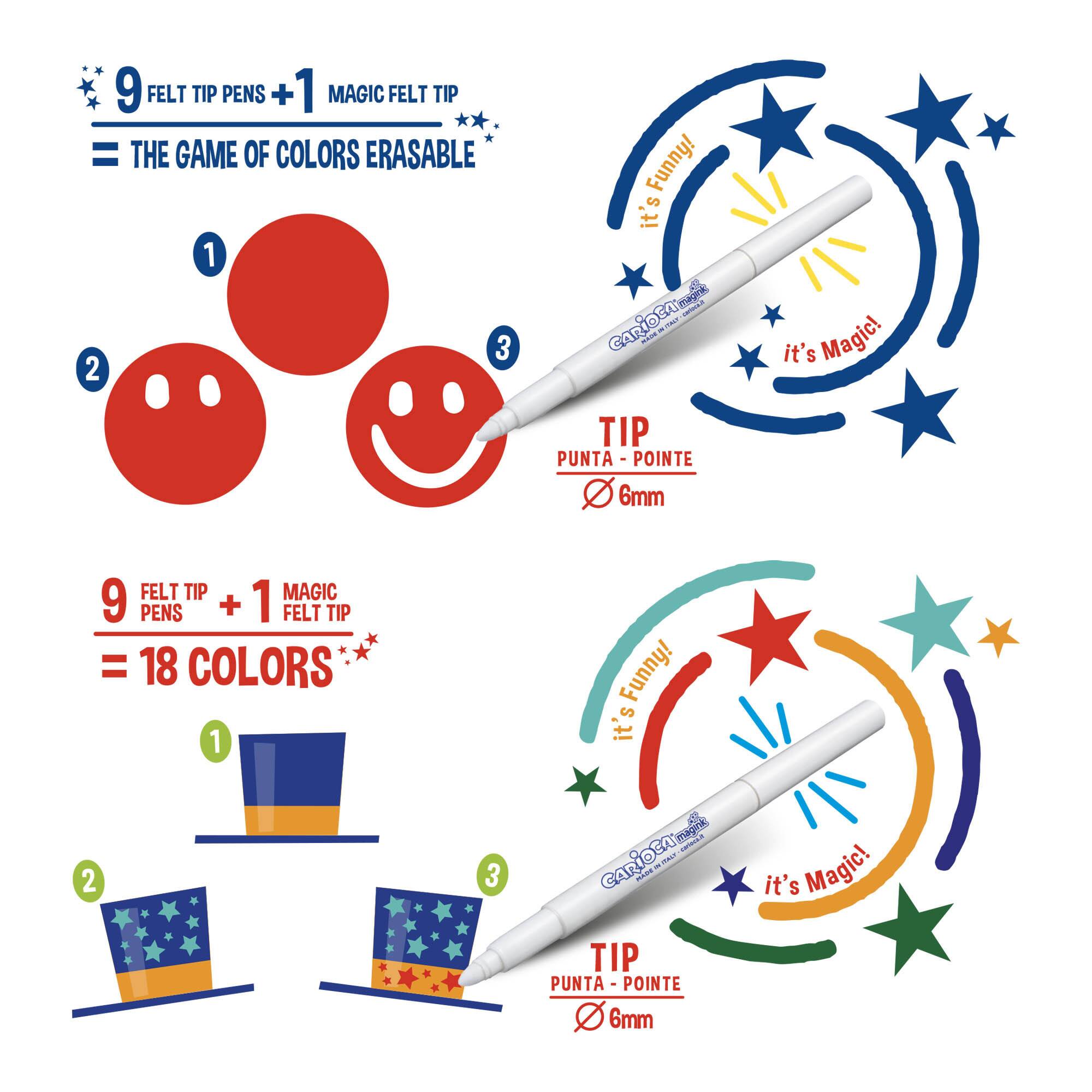 CARIOCA® 6mm Magic Felt Tip Pen & Magic Pen Set